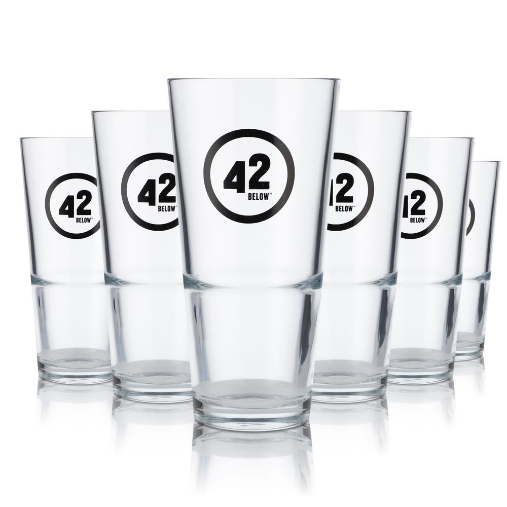 6x 42Below Verre 0,376 l Verre à vodka Verre à long drink Verres à cocktail Set Gastro