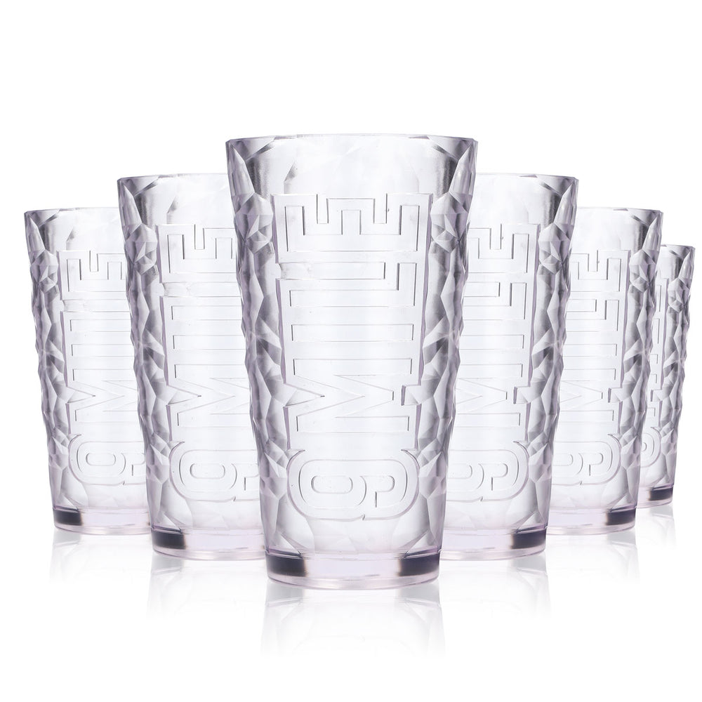 6x 9 Mile Verre 0,3 l Acrylique Réutilisable Gobelet Verres Long drink Cocktail Apéritif