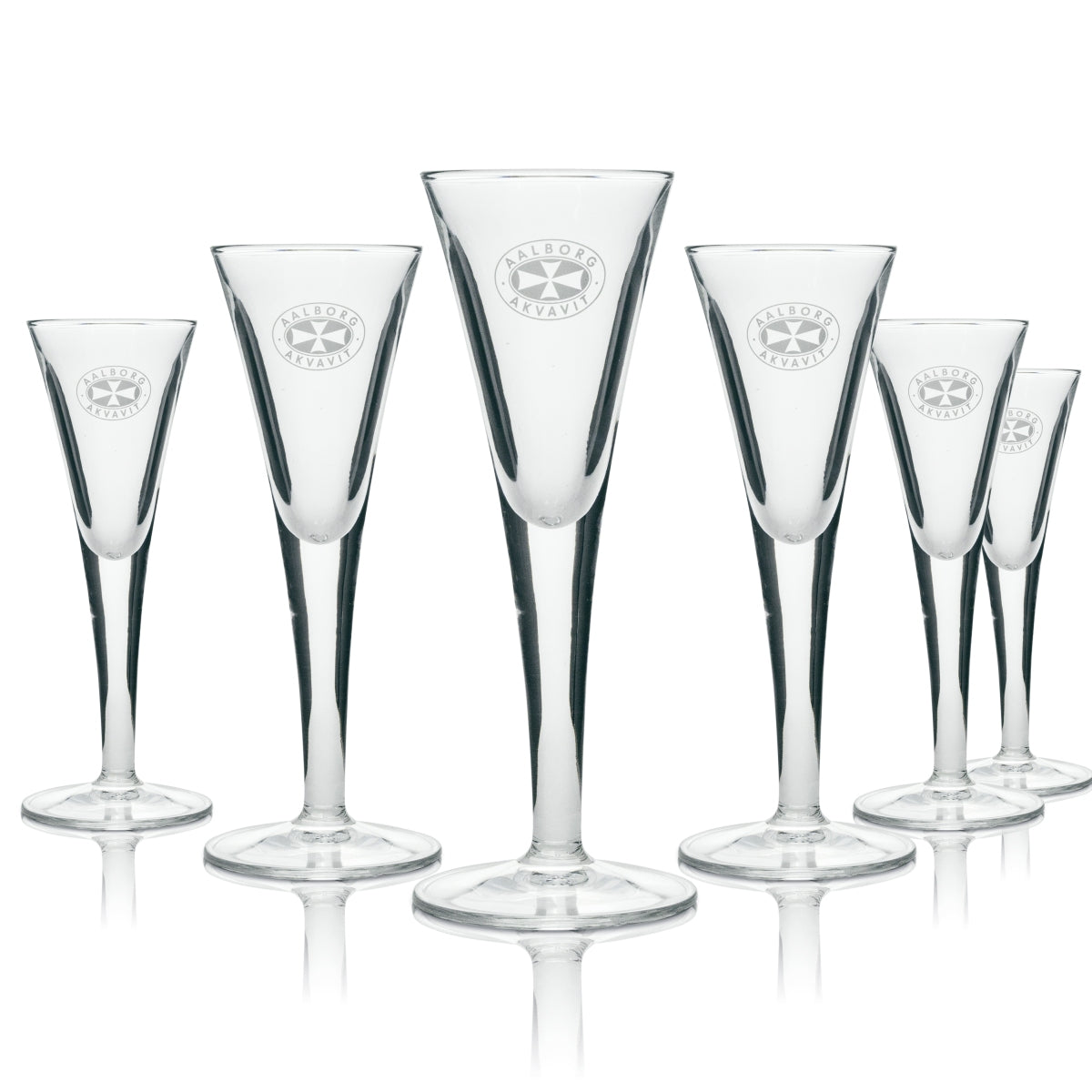 6x Verres à schnaps Aalborg Akvavit 34 ml Verres à pied Set de verres à shot courts Stamper