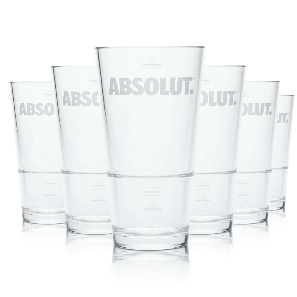 6x gobelets Absolut en plastique dur réutilisables de 0,3 l, calibrés, pour la restauration