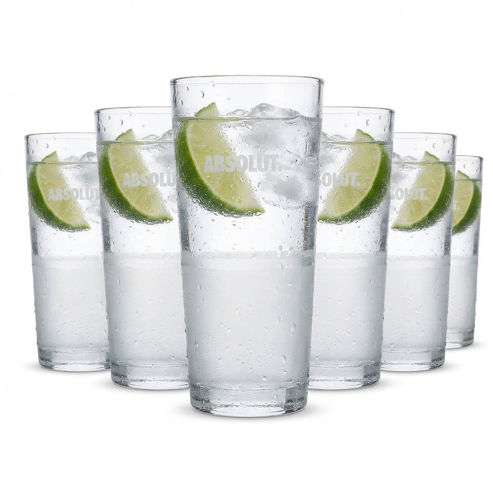 6x Verres Absolut 0,33 l Design givré Verres satinés Calibrés Long drinks Cocktails