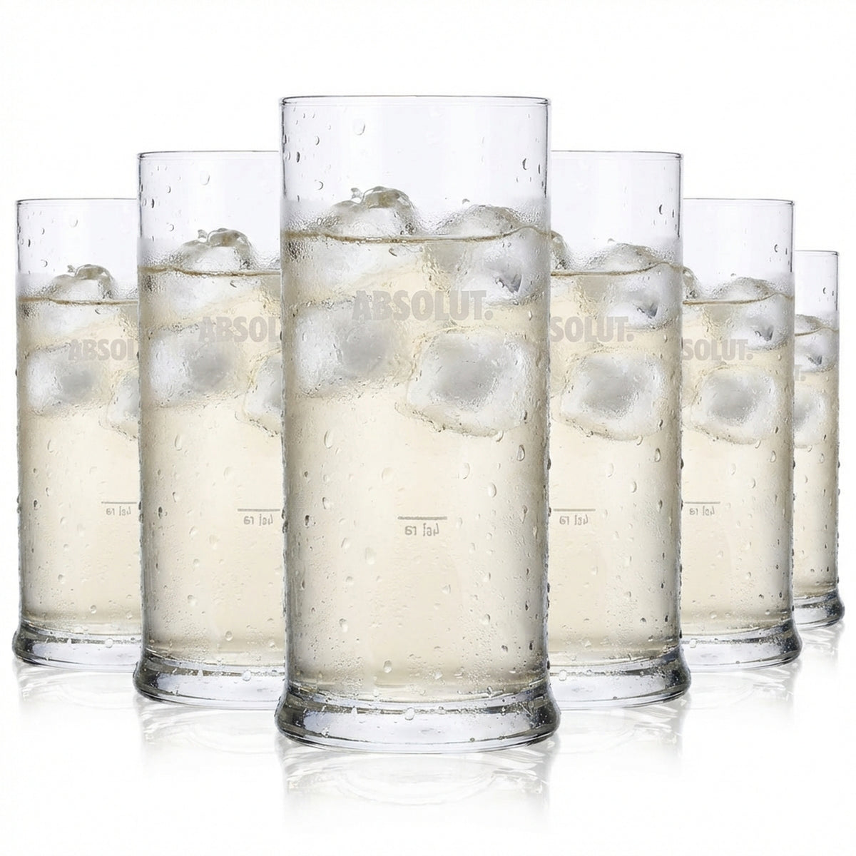 6 verres à vodka Absolut Vodka 0,2 l, verres à long drink, fond large, Rastal