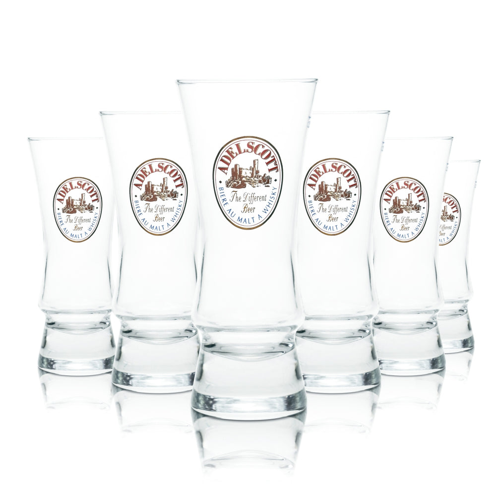 6 verres Adelscott 0,25 l Verres à bière Coupe Barre Whisky Malt Beer Brasserie