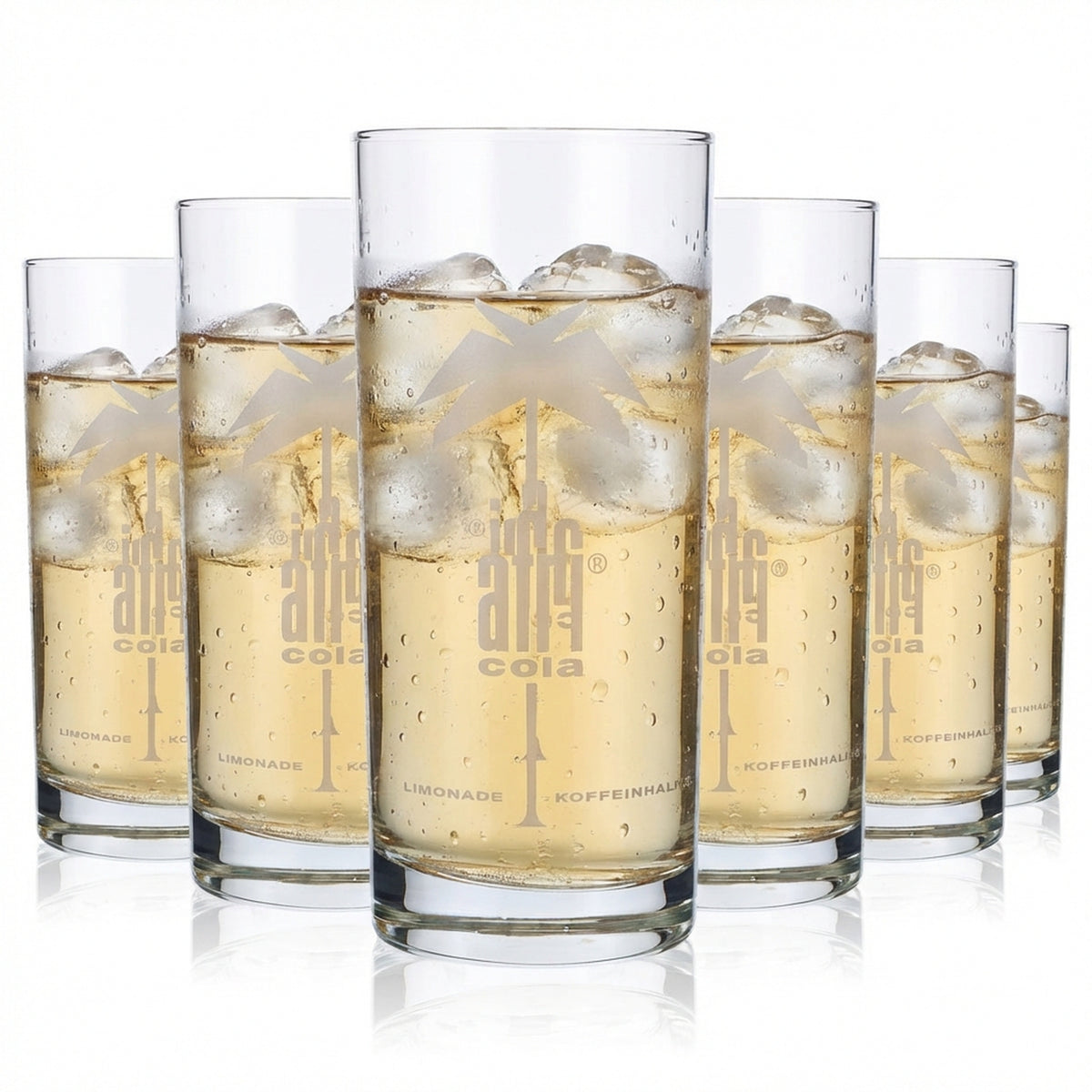 6x Afri Cola Boisson gazeuse Verre 0,5 l Verres à cola Verre à limonade Logo blanc