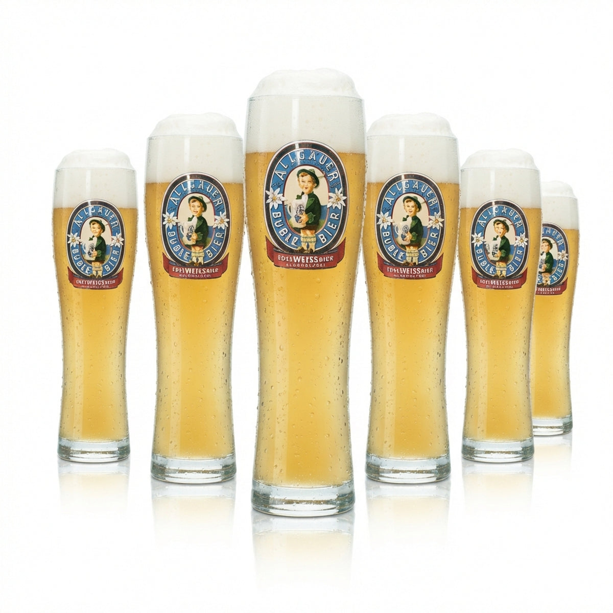 6 verres à bière Allgäuer Büble 0,5 l, bière blanche sans alcool, verres à levure, gastronomie
