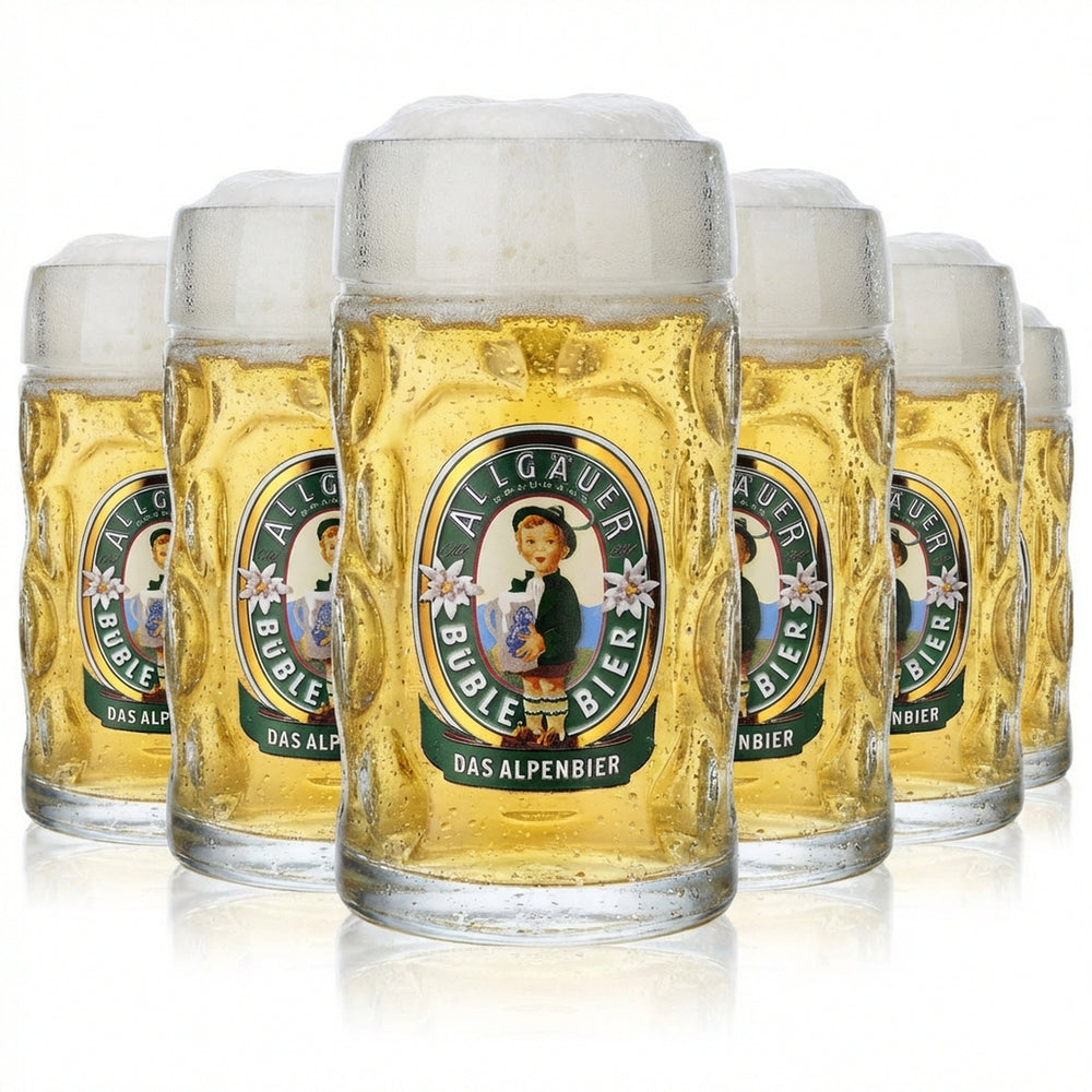 6x verre Allgäuer Büble 0,5 l, chope à bière de fête, verre à bière alpin, verre à bière Seidel, lot