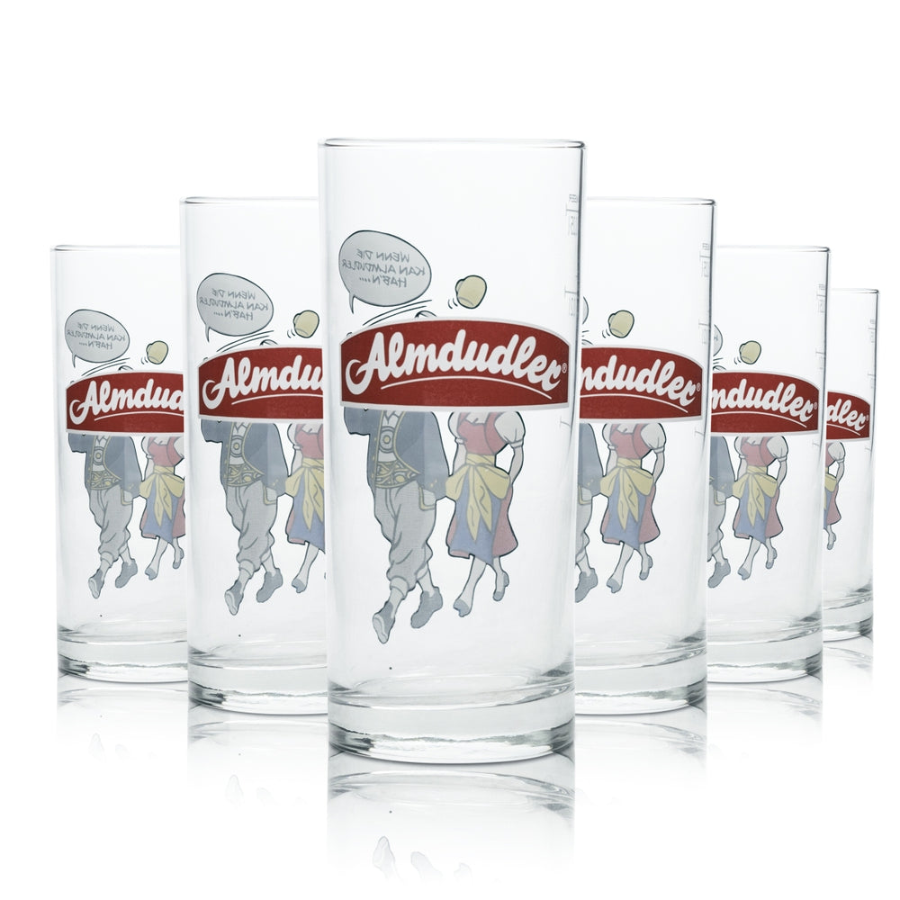 6 verres à long drink Almdudler 0,25 l Mäser Alm Alpen Verre à boire rétro de collection