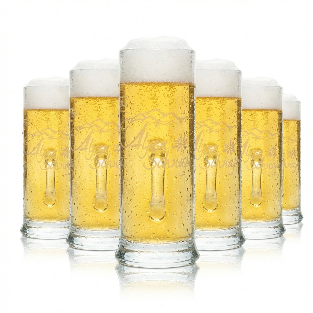 6x Alpenschnaps Steinbeisser Shot Verre 4cl Mini-Chope Les verres élégants à anse