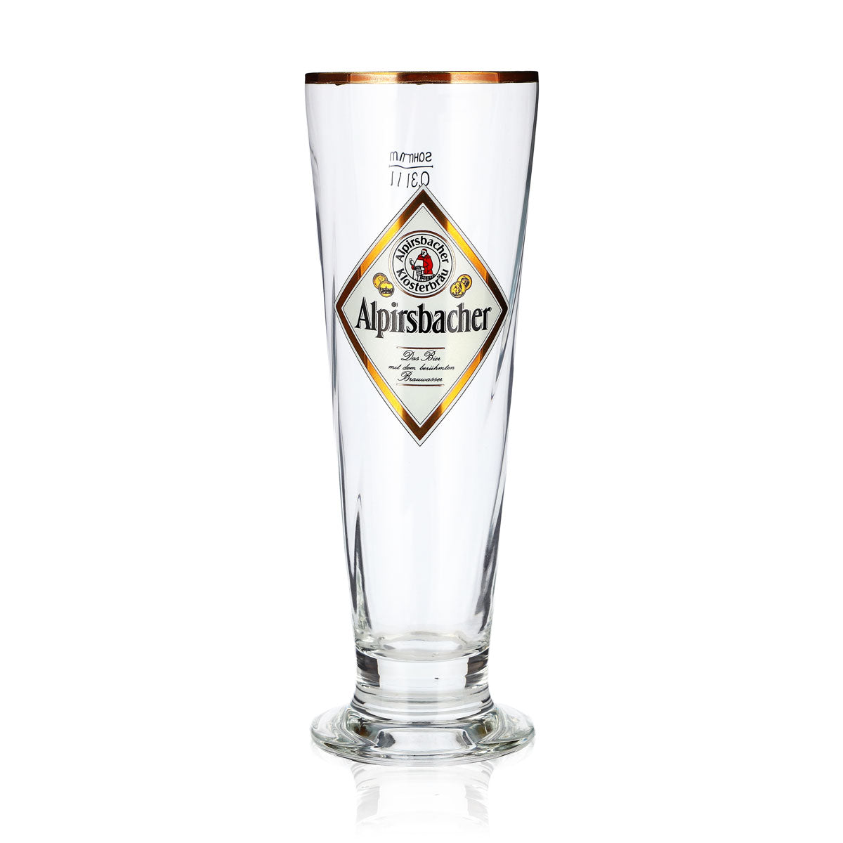 6 verres à bière Alpirsbacher de 0,3 l, forme coupe, bord doré et motif en relief « Sahm Florenz » (lot de 6) – Vue 2