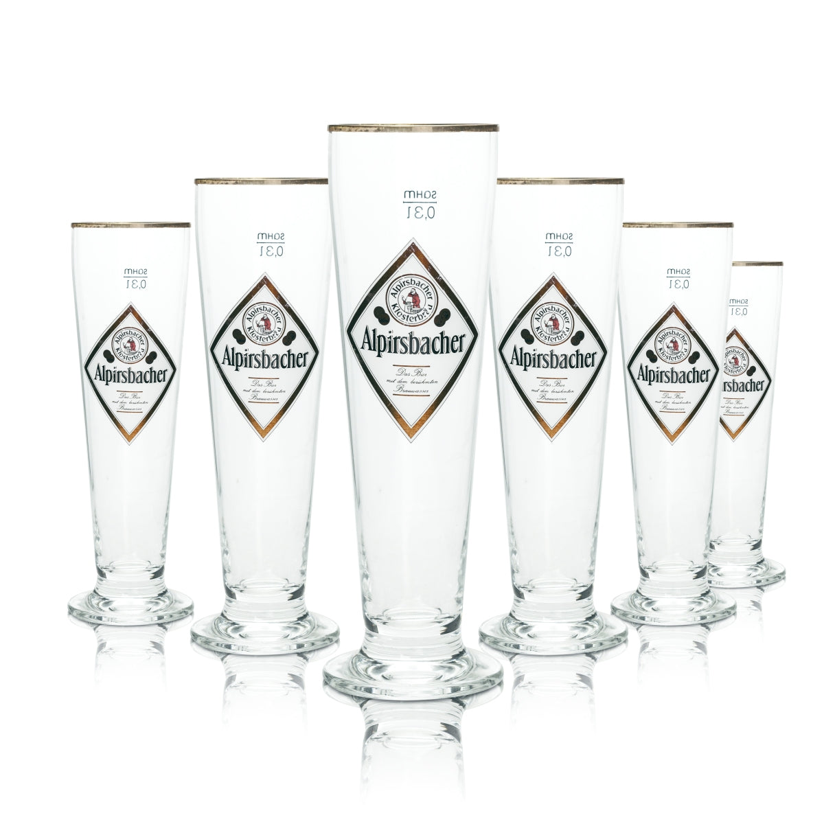 6 verres à bière Alpirsbacher 0,3 l, forme tulipe, série Siena Pils, brasserie Kloster