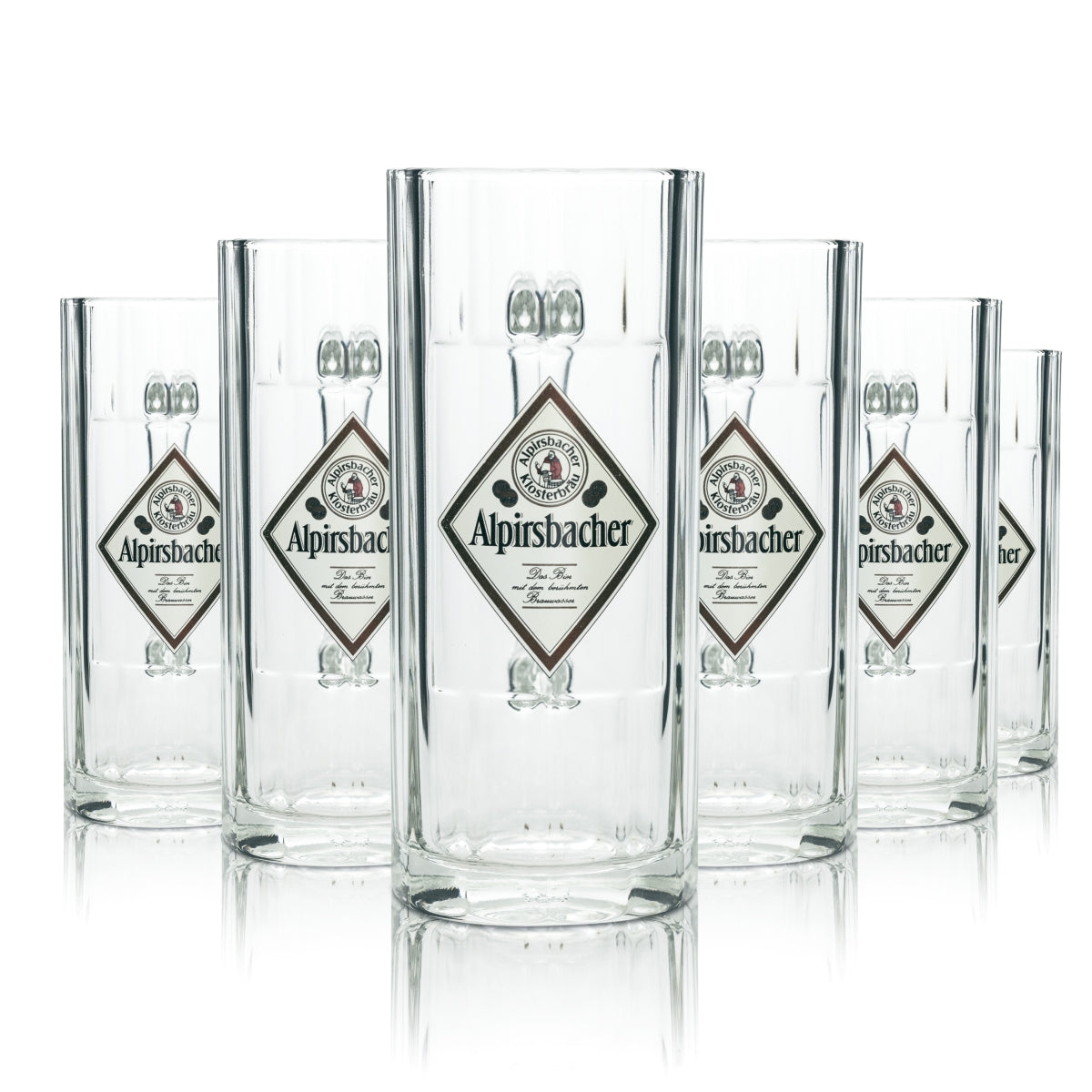 6 verres à bière Alpirsbacher 0,4 l Kruger Wallenstein Sahm Seidel Henkel Verres Kruger Beer