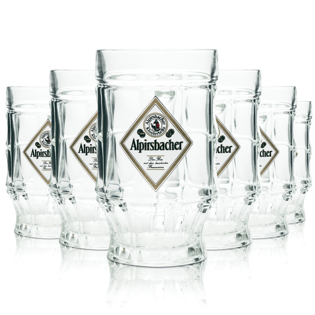 6 verres à bière Alpirsbacher 0,5 l, chopes Klosterbräu Sahm Seidel avec anse