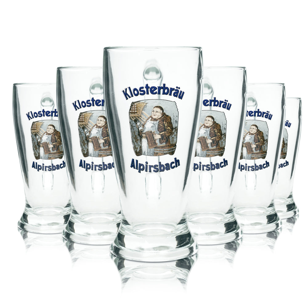 6 verres à bière Alpirsbacher 0,5 l, chope à bière blanche Klosterbräu, verres Seidel, bière blanche