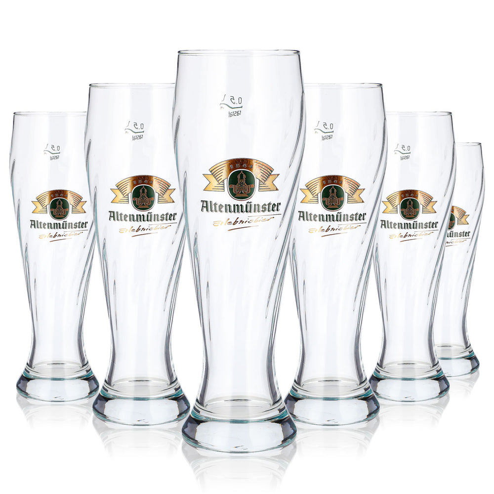 Lot de 6 verres à bière Altenmünster de 0,5 l, verres à bière blanche avec motif en relief « Rastal » (lot de 6)