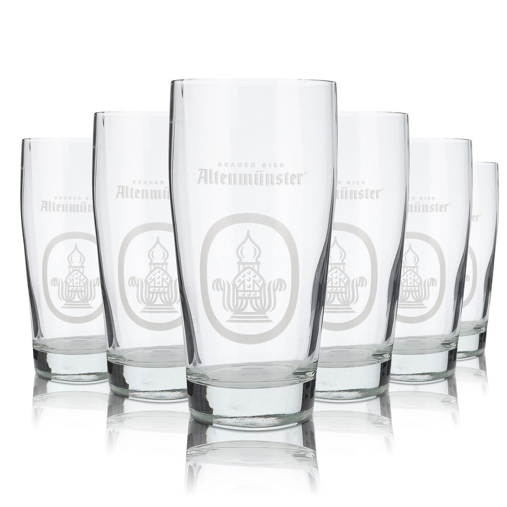 6x Altenmünster Verre 0,5 l Verre à bière Willi Gobelet Coupe Verres à relief Ensemble de verres