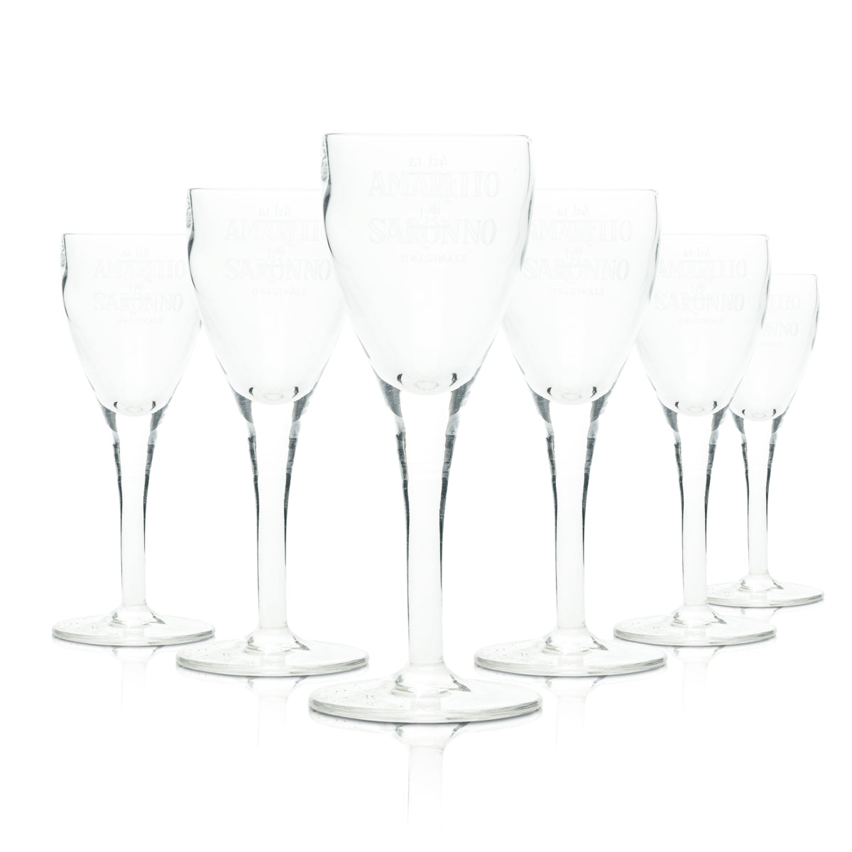 6x Amaretto Saronno Liqueur Verre 2cl 4cl Verres à schnaps Stamper Shot Bar court