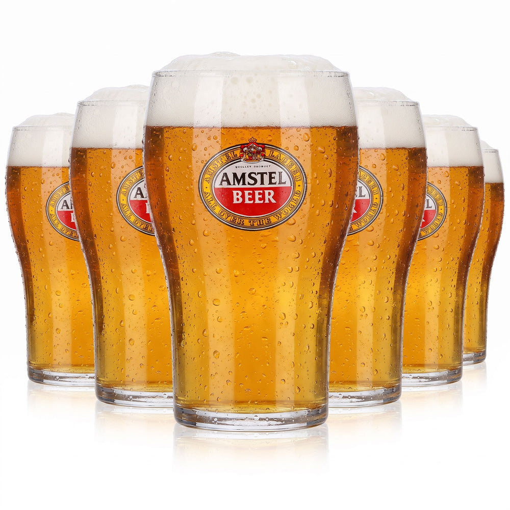 Lot de 6 verres à bière Amstel de 0,3 l, verres à bière Willibecher, forme tulipe (lot de 6)