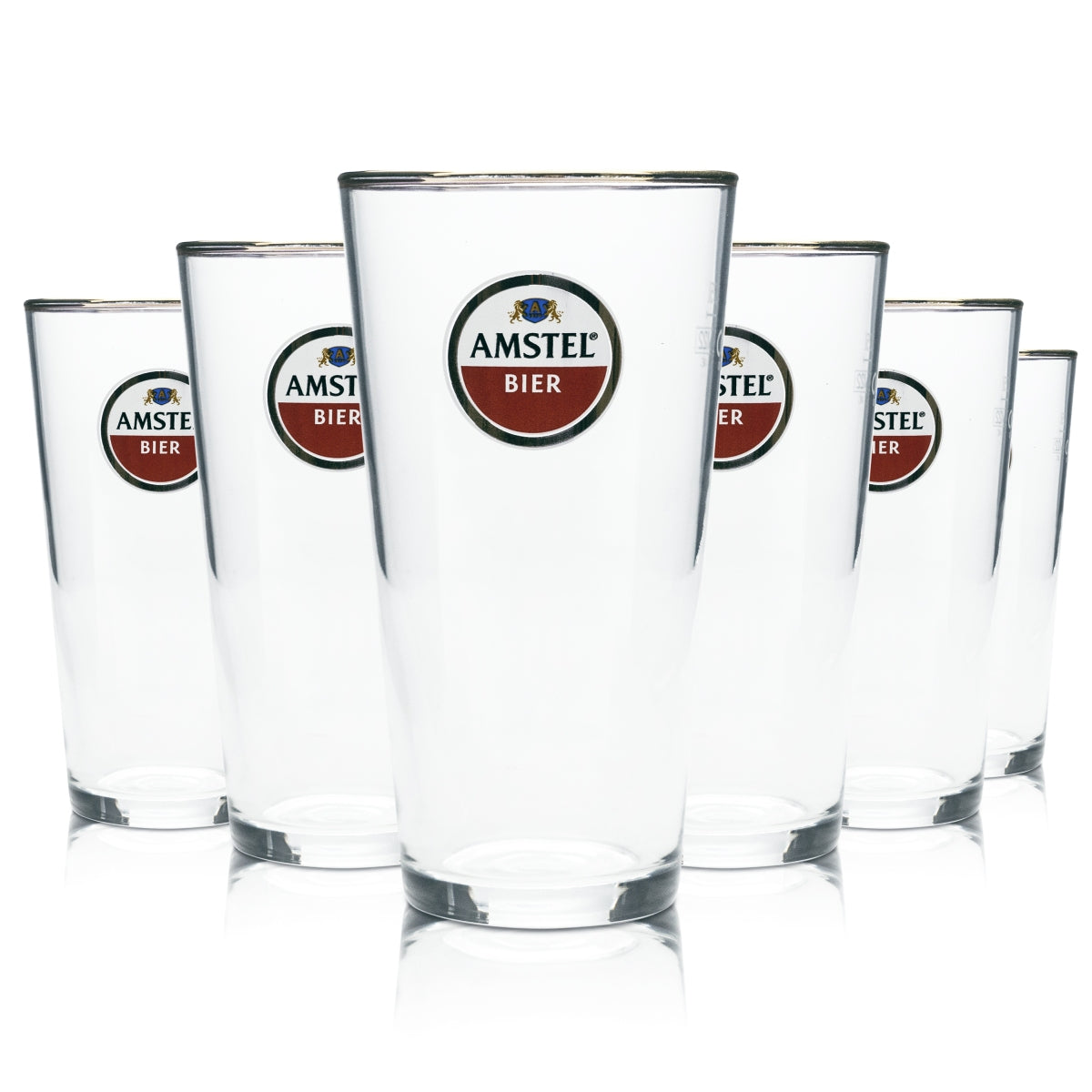 6x verre Amstel 0,25 l, bord doré, verres Gastro Bar Kneipe Mug Cup Beer