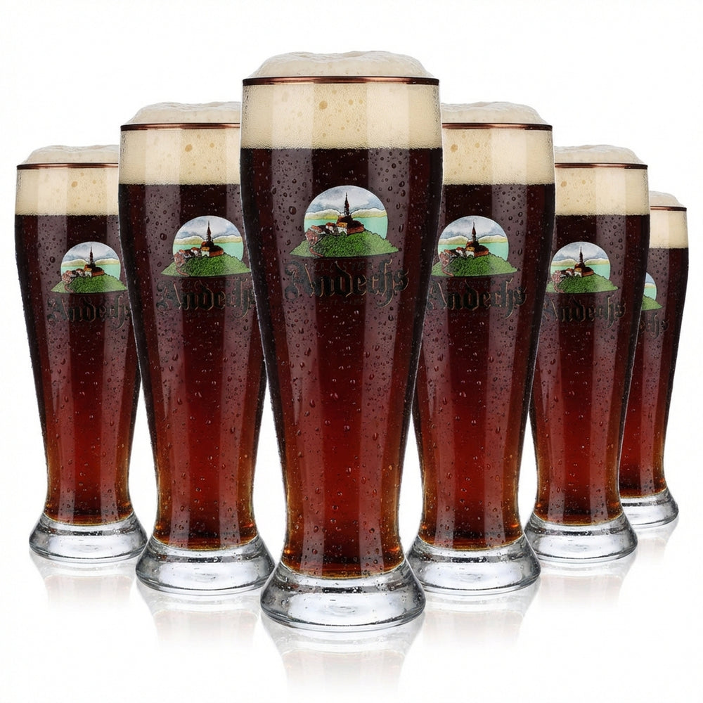 6 verres à bière Andechs 0,5 l Verres à bière Verres Verre à bière blanche Bord argenté