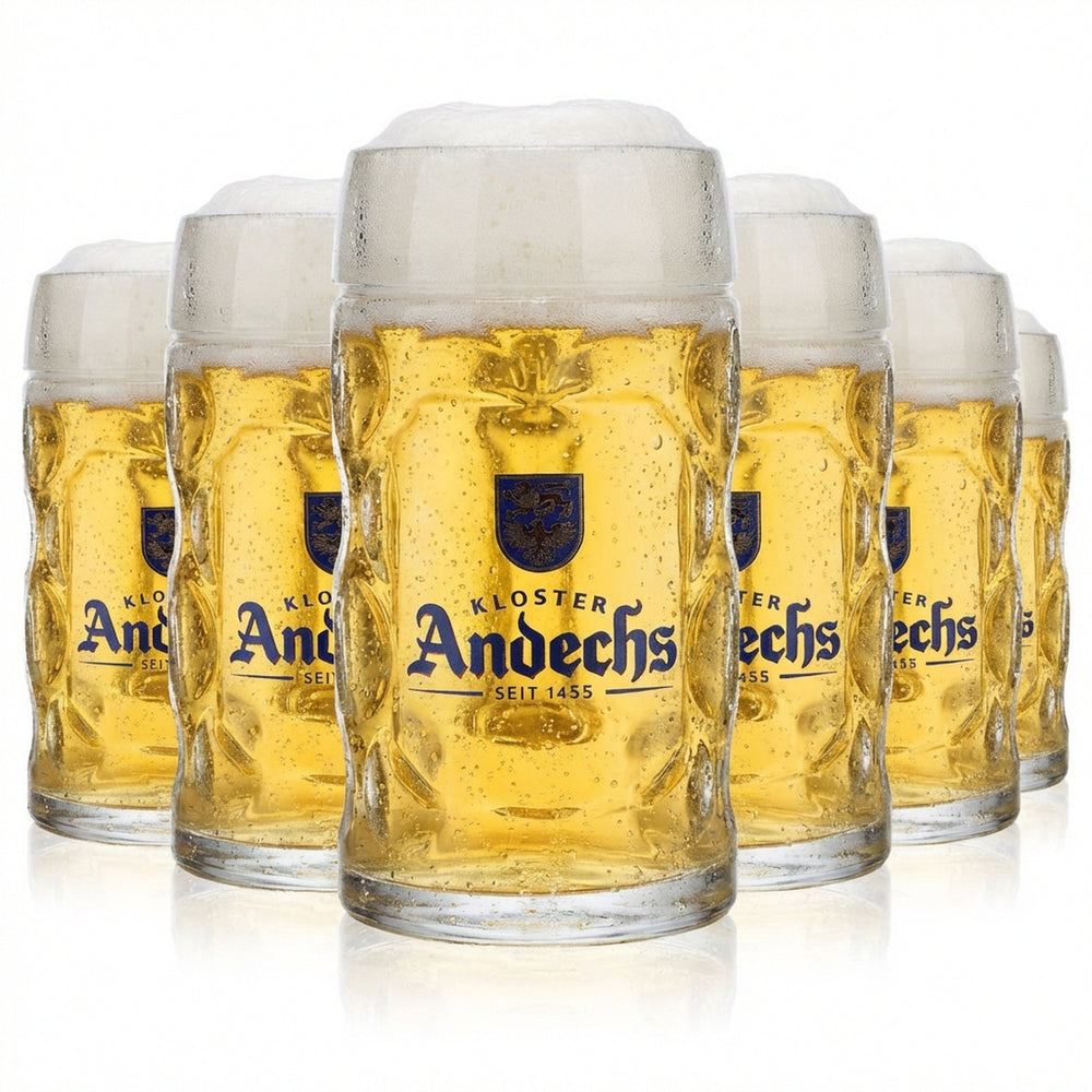 6 verres à bière Andechs 0,5 l, chopes à bière, verres à bière
