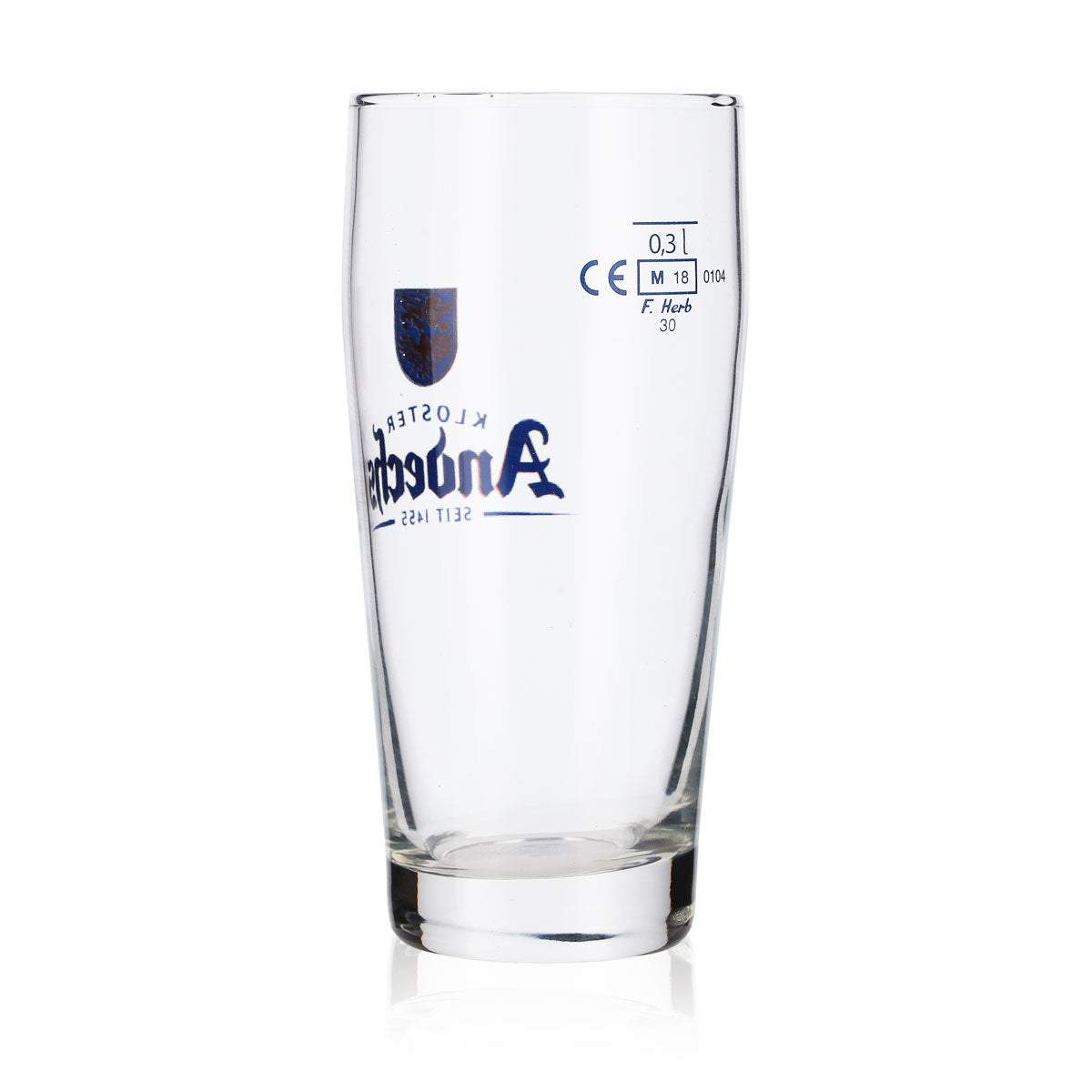 6 verres à bière Andechs 0,3 l Willi-Becher Logo bleu F.Herb – Vue 4
