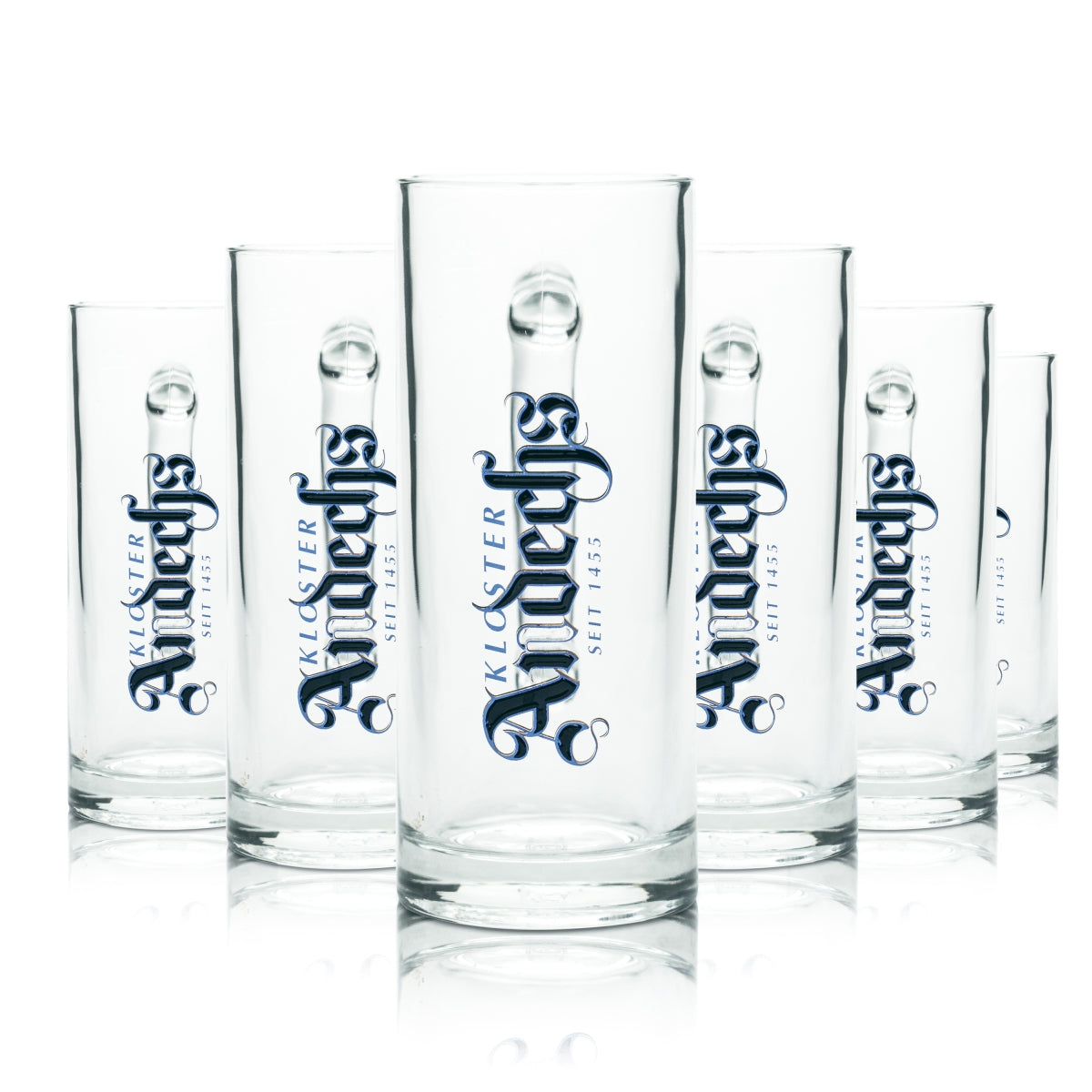 6x verre Andechs 0,3 l bière Kloster Bock chope Humpen Seidel verres brasserie gastronomie
