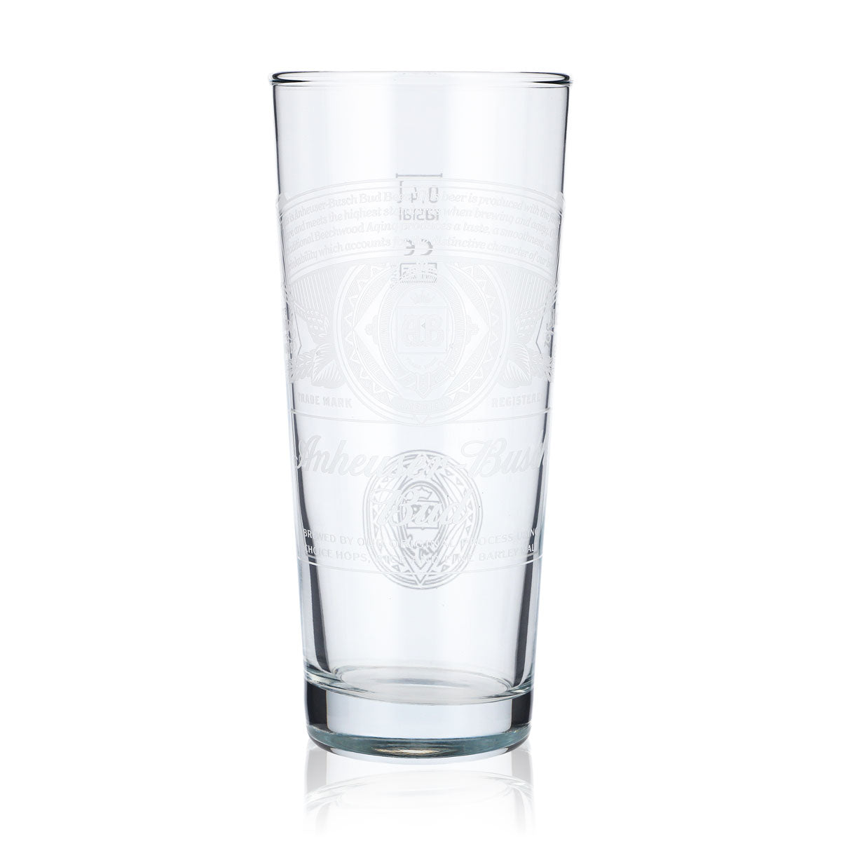 6 verres à bière Anheuser-Busch Bud 0,4 l avec logo blanc  Frankonia – Vue 2