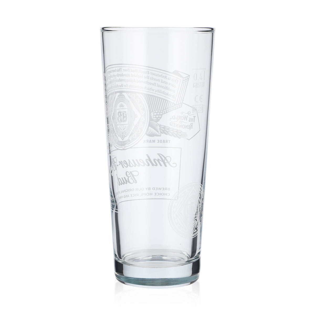 6 verres à bière Anheuser-Busch Bud 0,4 l avec logo blanc  Frankonia – Vue 4
