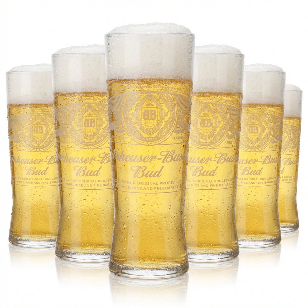 6 verres à bière Anheuser-Busch Bud 0,3 l Creed Contour Set NOUVEAU DESIGN