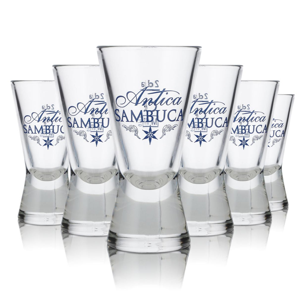 6x Verre Antica Sambuca 2 cl Verre à shot Stamper Verres courts Set Verre à liqueur Verre à schnaps