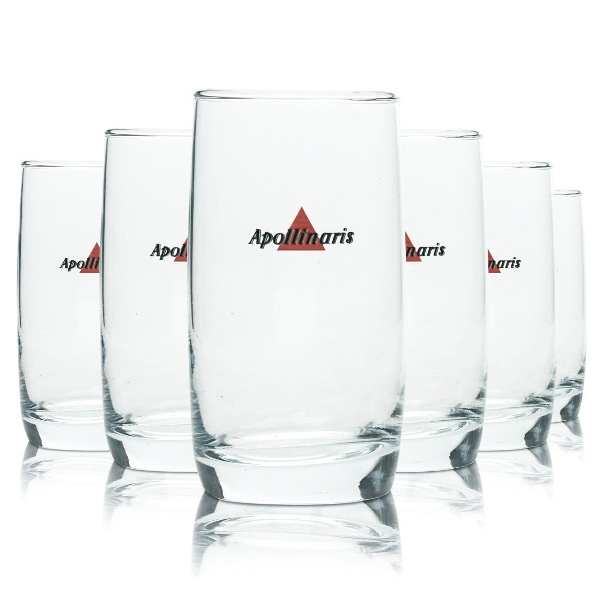 6x verre à eau Apollinaris 0,2 l, gobelet avec logo, verre de bar, verre de restaurant