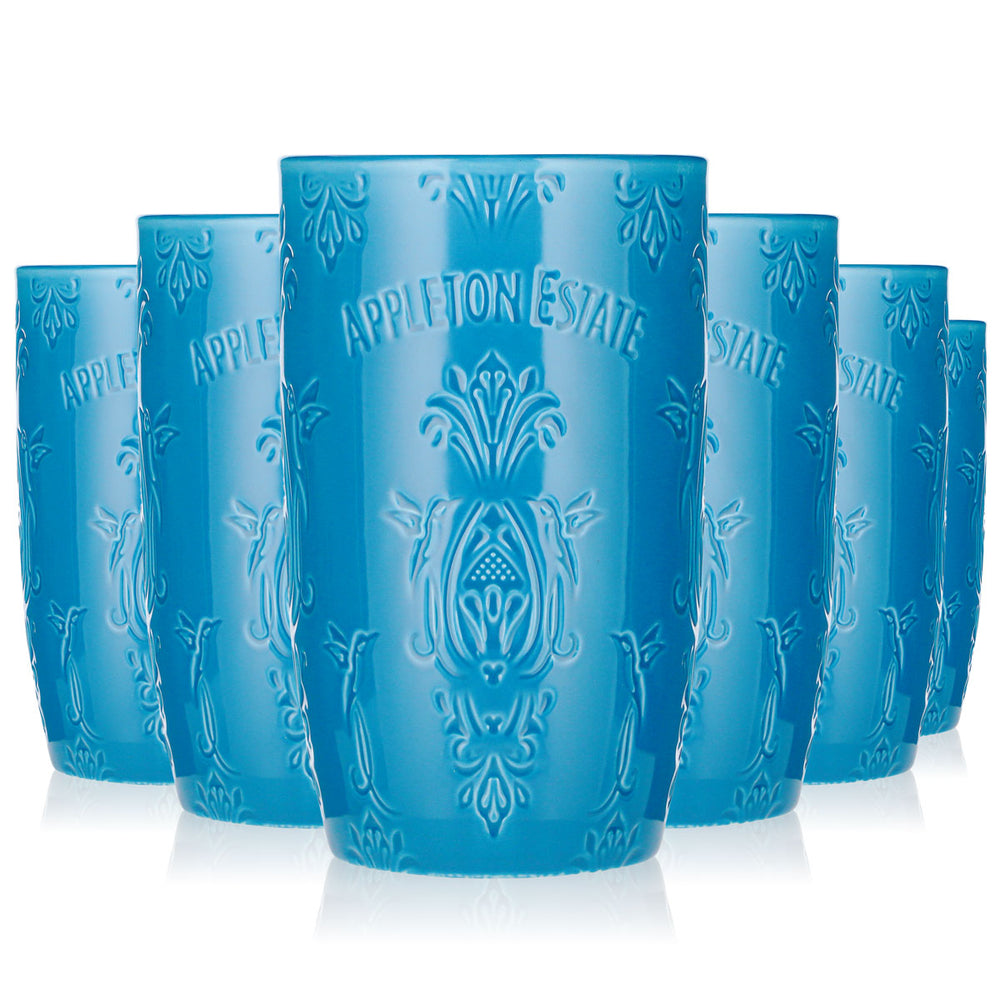 Lot de 6 verres à cocktail Appleton Rum 0,35 l Maitai Tiki BLEU CÉRAMIQUE ADM (lot de 6)