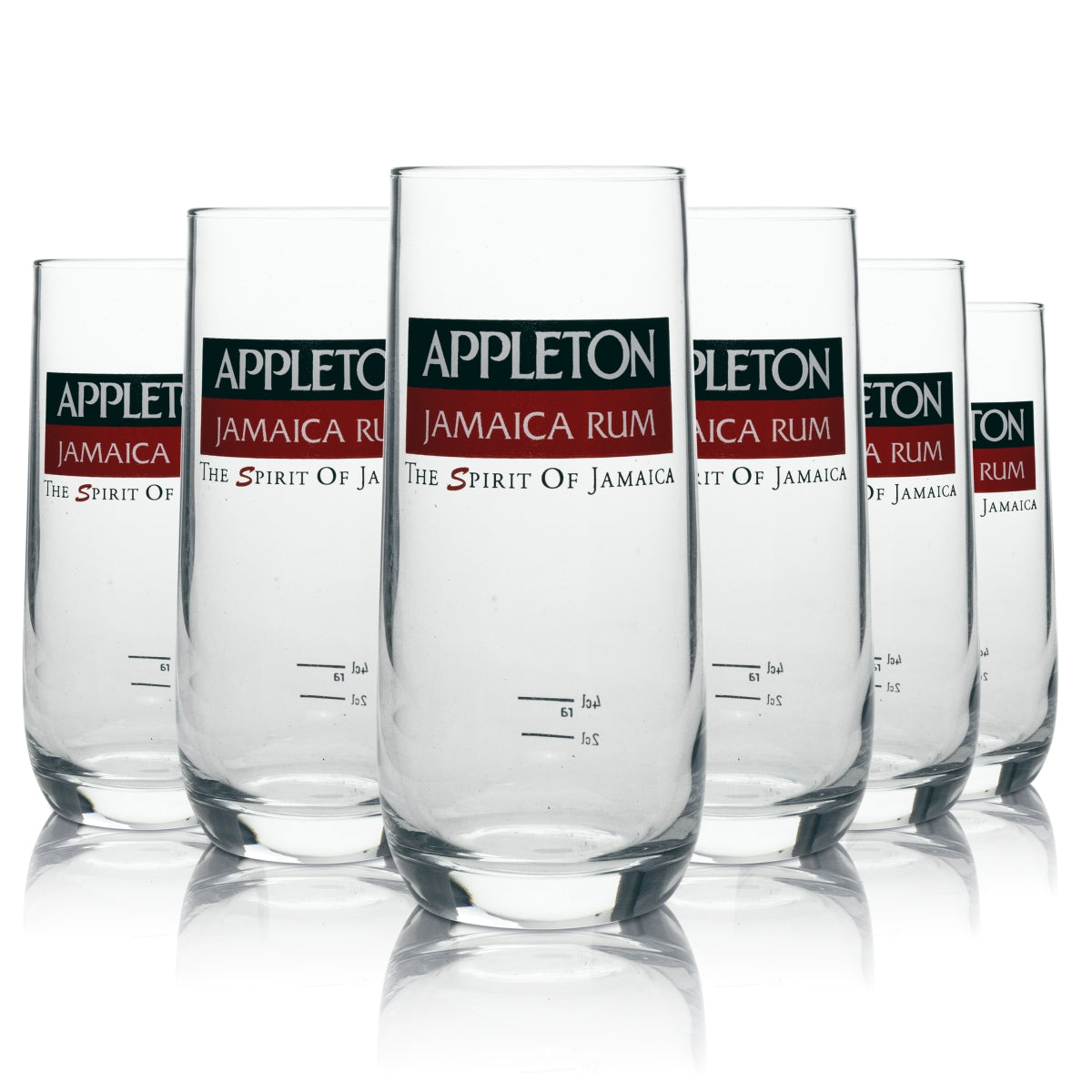 6 verres à long drink Appleton Rum Rastal