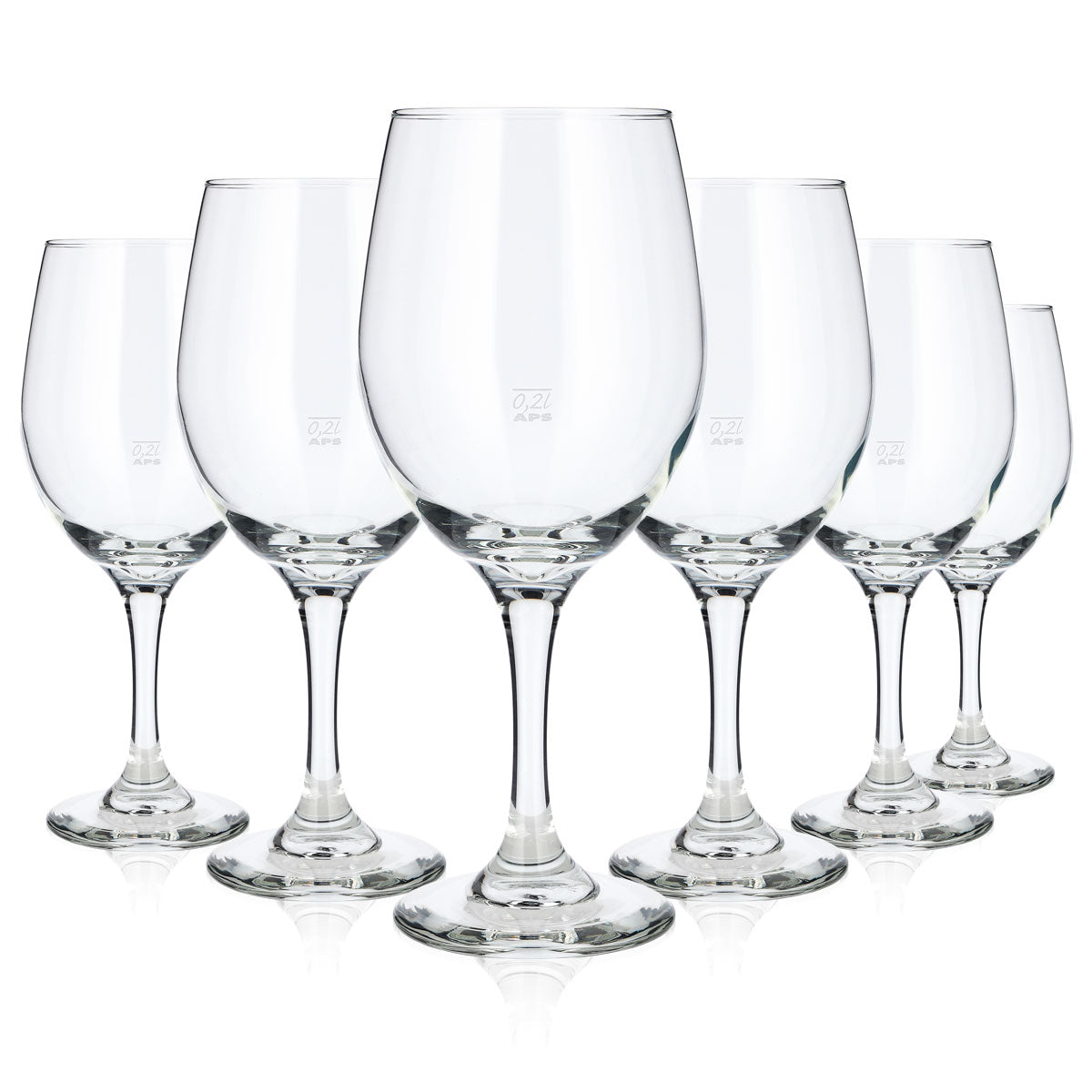 6 verres APS de 0,2 l : verre à vin rouge, verre à vin blanc, calice à vin (lot de 6)