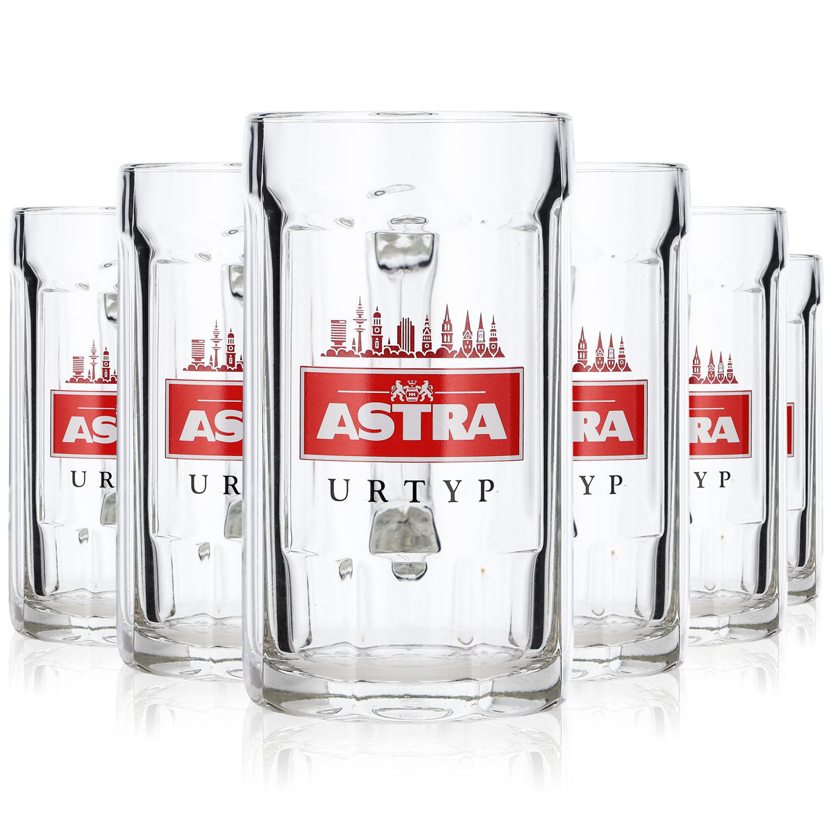 6 verres à bière Astra 0,25 l Krug Kiez « Skyline Hamburg » Sahm Staufeneck – Vue 7