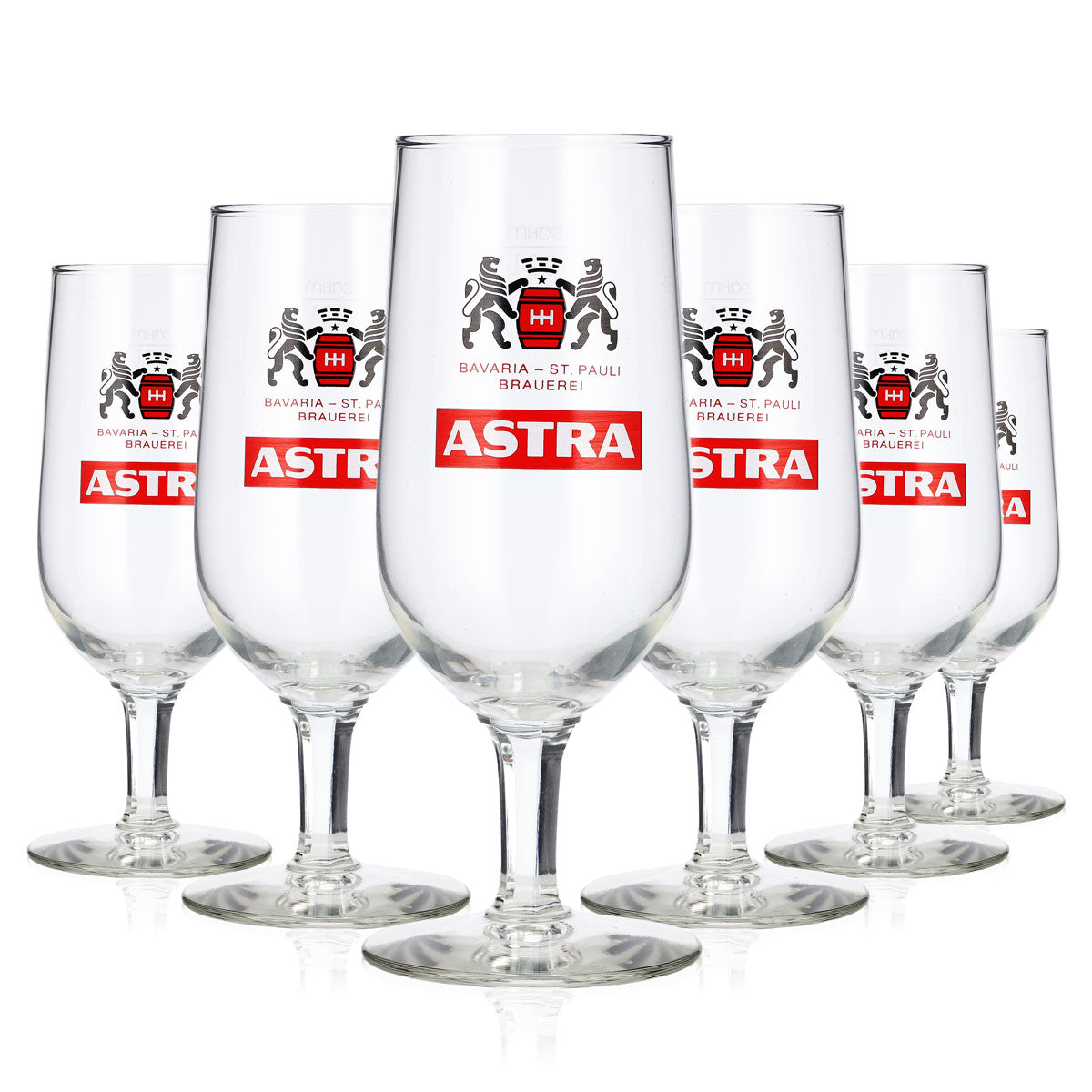 6 verres à bière Astra de 0,2 l, forme tulipe, St. Pauli Sahm, verres à bière de type coupe