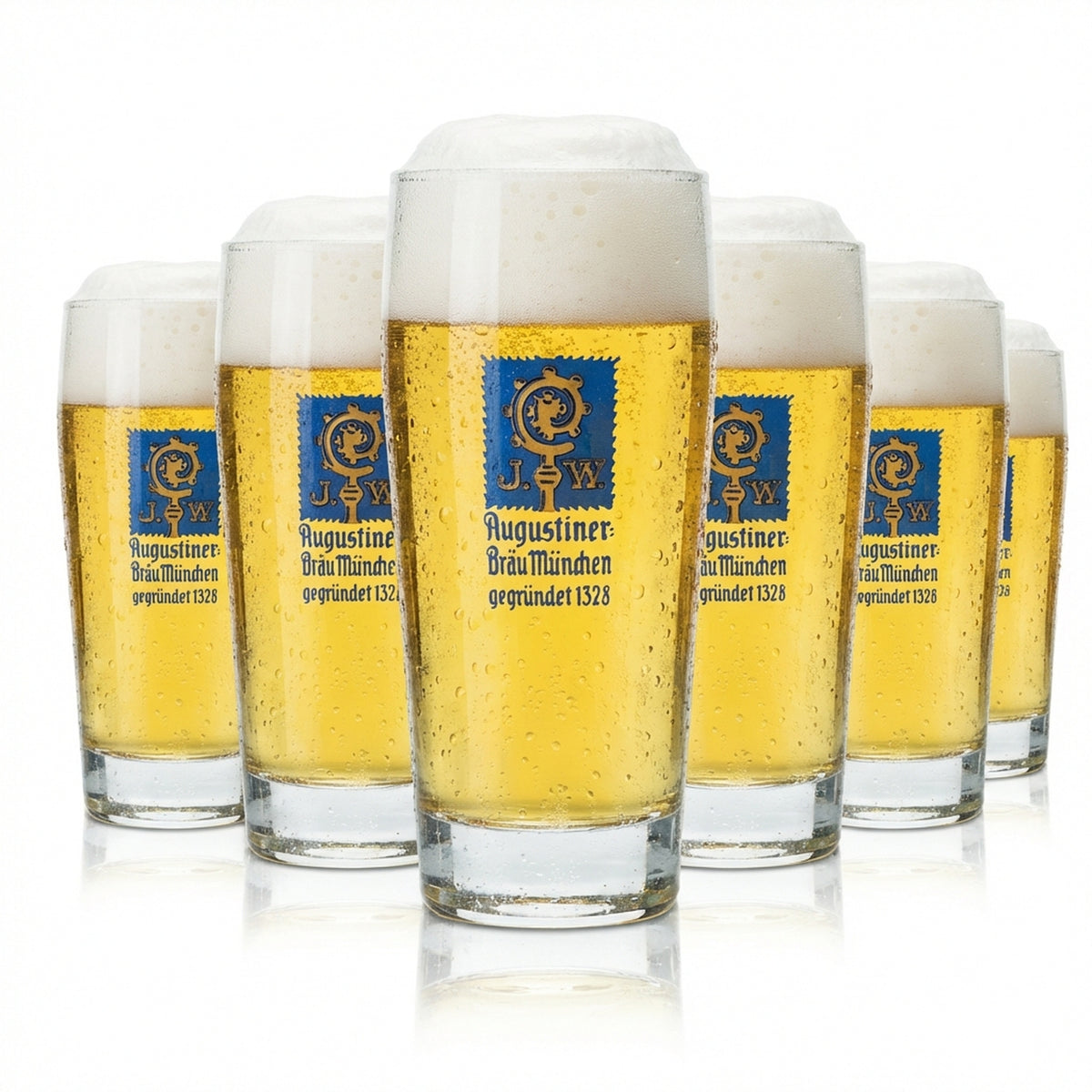 6 verres à bière Augustiner 0,2 l Willi Becher Verres Bavière Brasserie Beer Helles