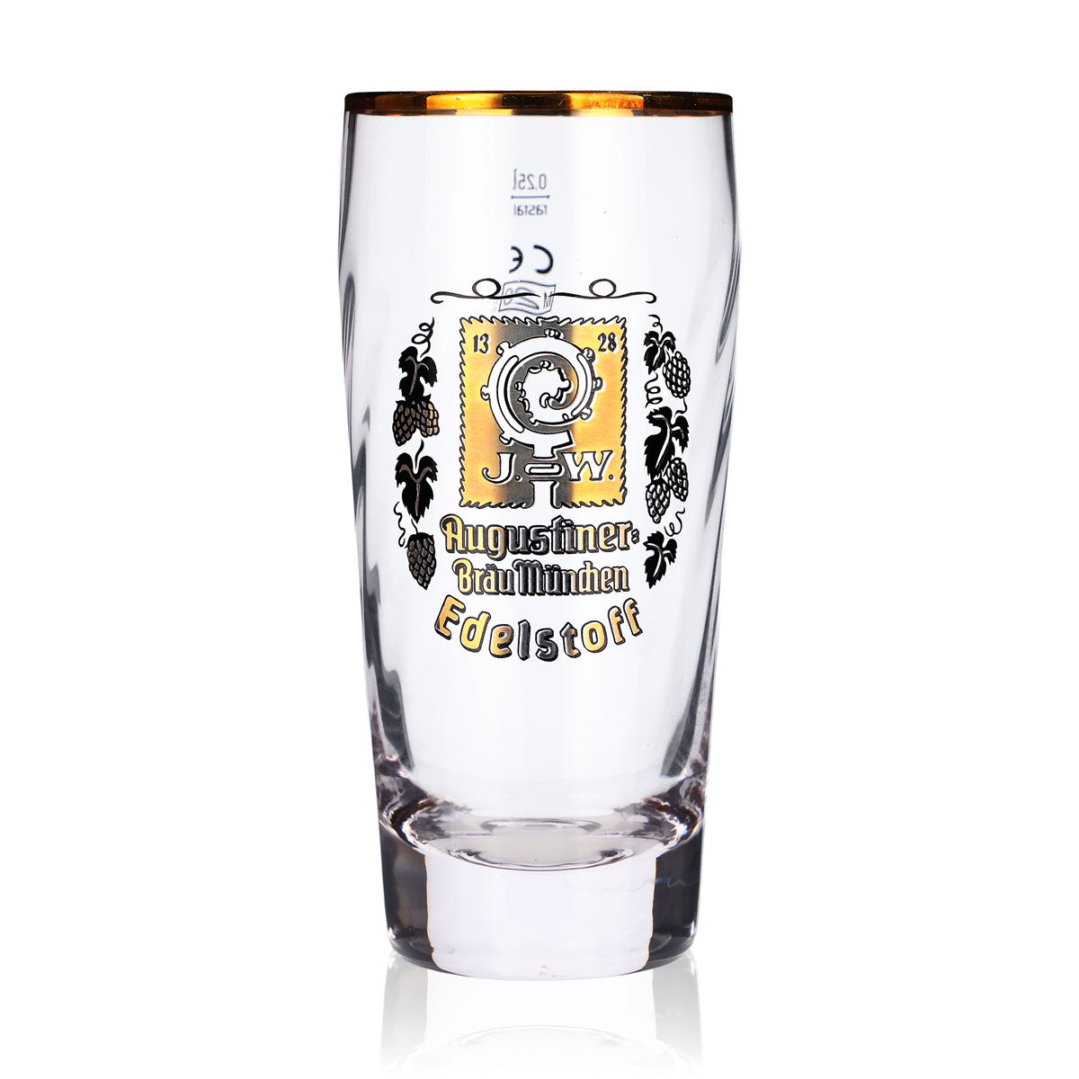 6 verres à bière Augustiner 0,25 l Willibecher Edelstoff logo doré – Vue 2