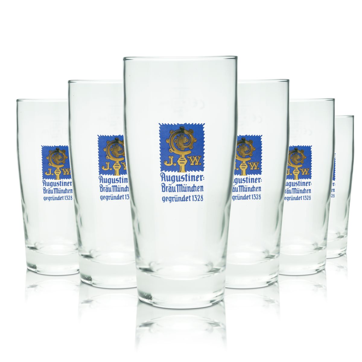 6 verres à bière Augustiner 0,3 l Willi Becher Set de verres Brasserie Munich Bavière