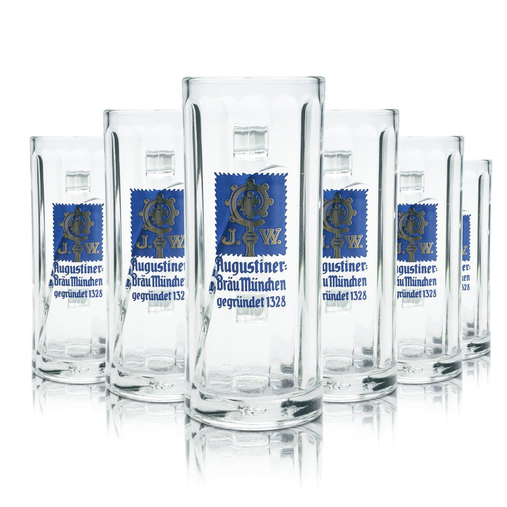 6 verres Augustiner 0,3 l, chopes à bière, verres profilés, verres à bière, verres Seidel, set de verres, brasserie