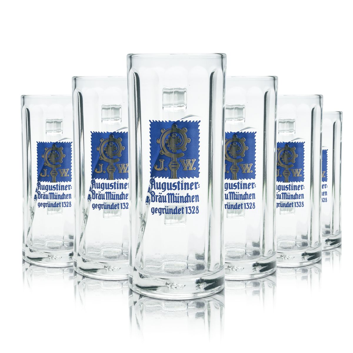 6 verres Augustiner 0,3 l, chopes à bière, verres profilés, verres à bière, verres Seidel, set de verres, brasserie