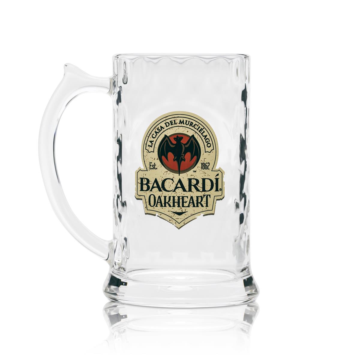 6 verres à rhum Bacardi en verre véritable Oakheart 350 ml – Vue 2