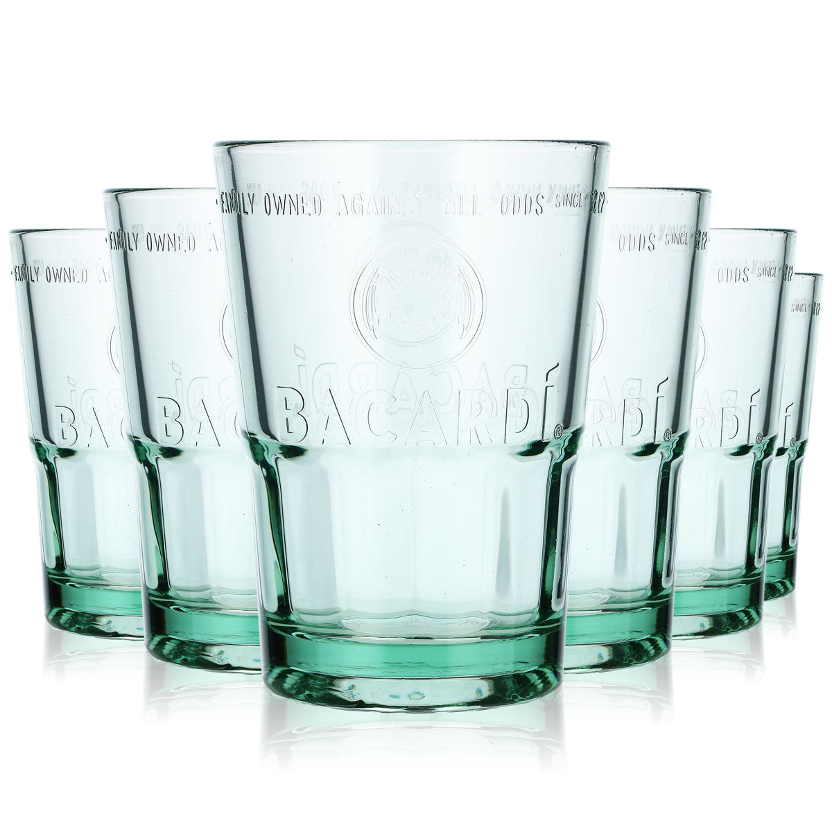 6 verres à rhum Bacardi Verres à rhum Verres à cocktail 0,28 l Verre à long drink Vert