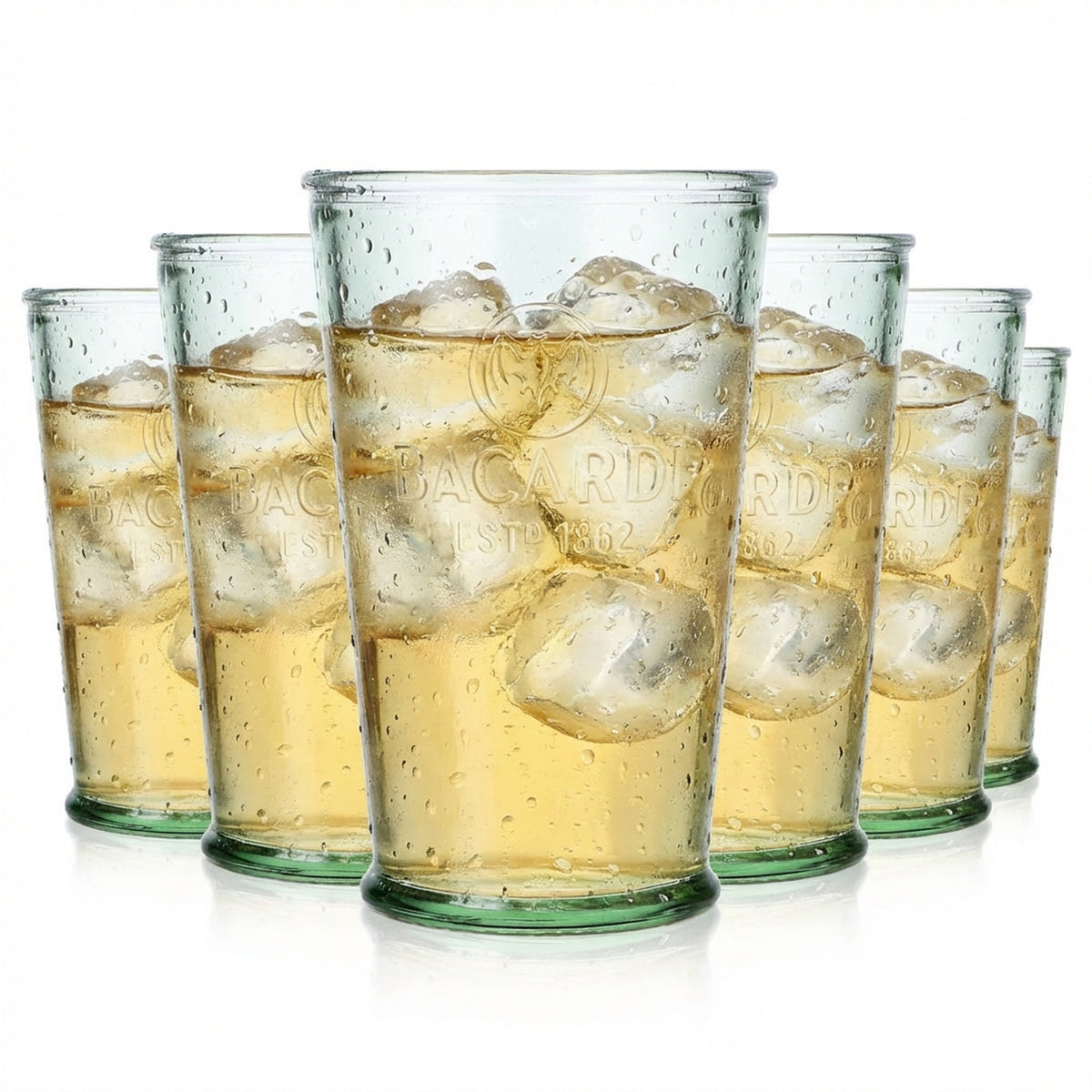 6 verres à rhum Bacardi Verres à rhum Verres Verres à cocktail Mojito  verts en forme de V