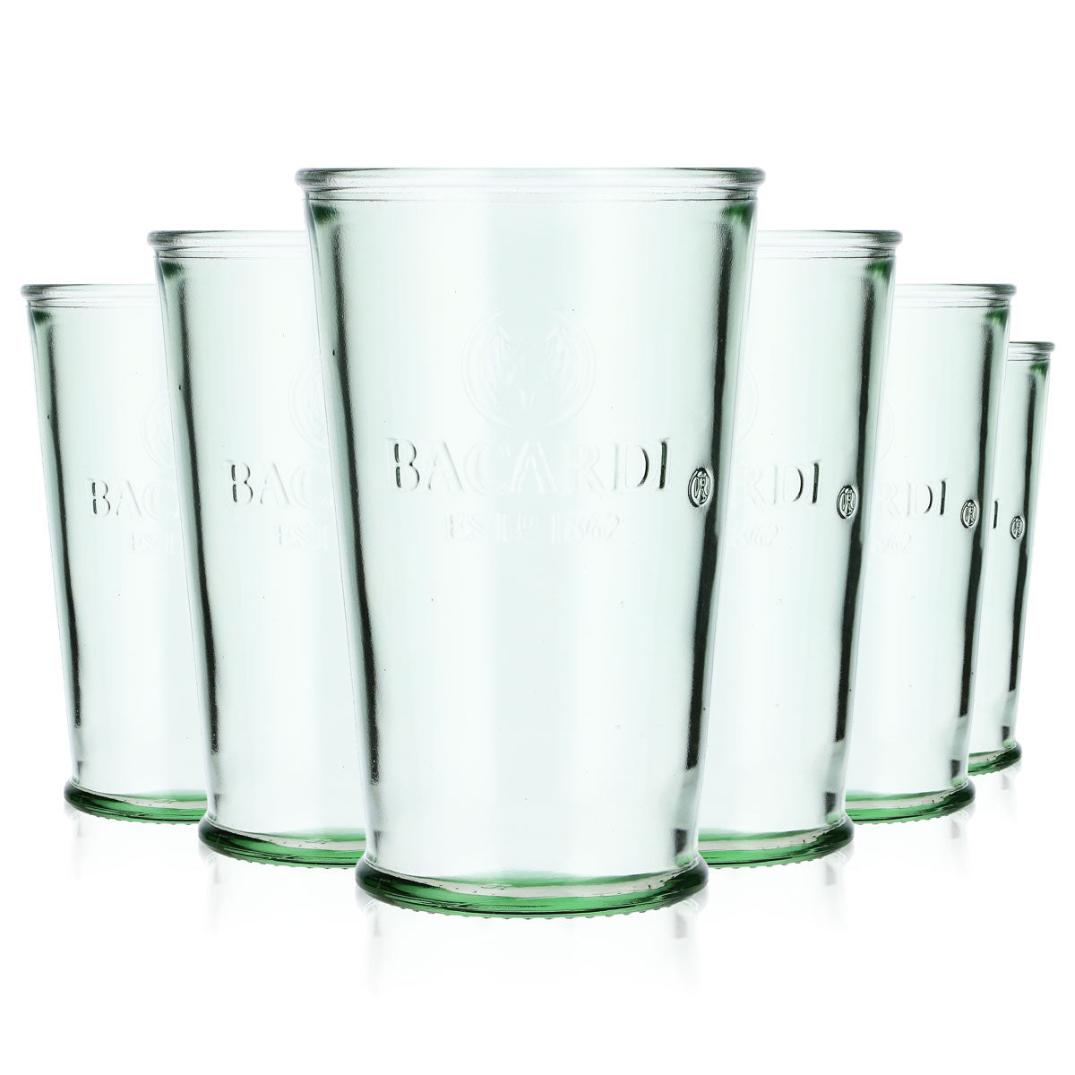 6 verres à rhum Bacardi Verres à rhum Verres Verres à cocktail Mojito  verts en forme de V – Vue 5