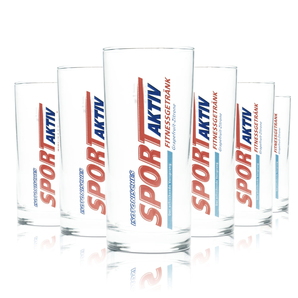 6 verres Bad Driburger Wasser 0,2 l Sport Aktiv Isotonisch Verres Fitness