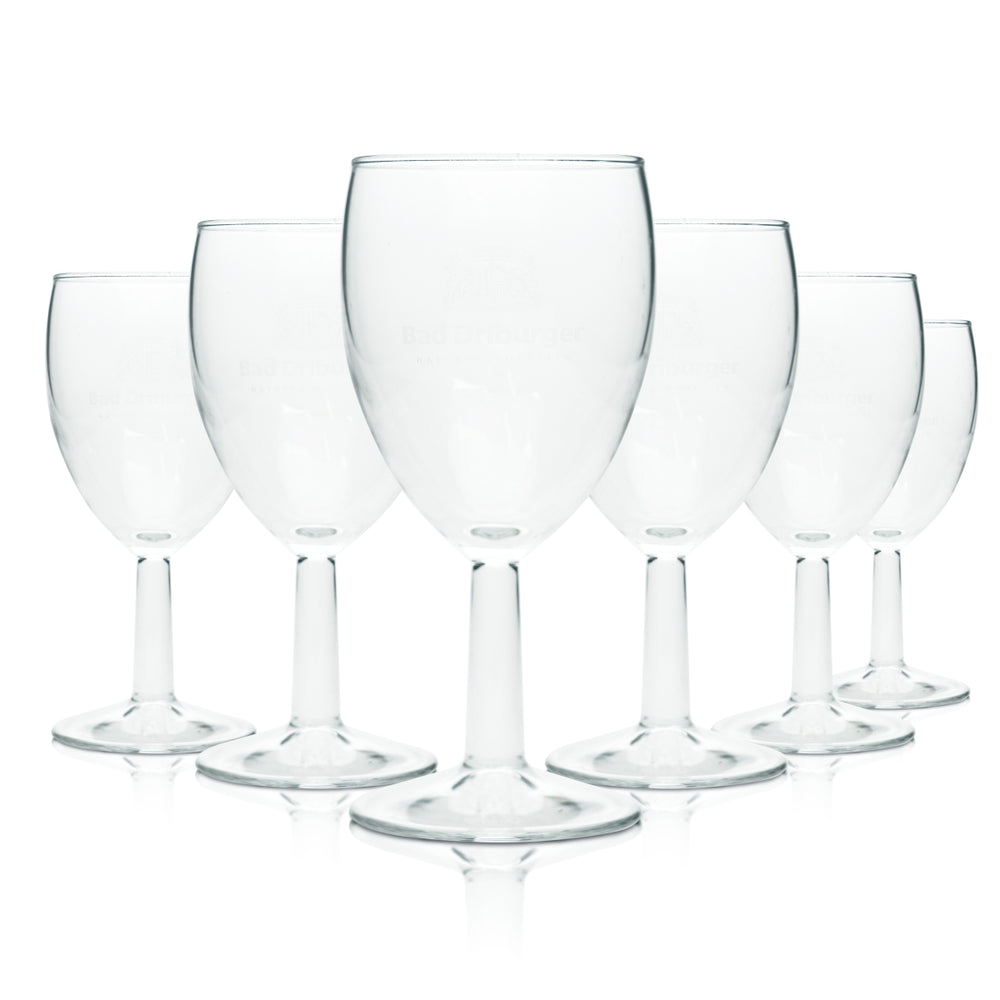 6 verres à eau Bad Driburger 0,2 l, coupe, flûte, tulipe, verres, source minérale, soda