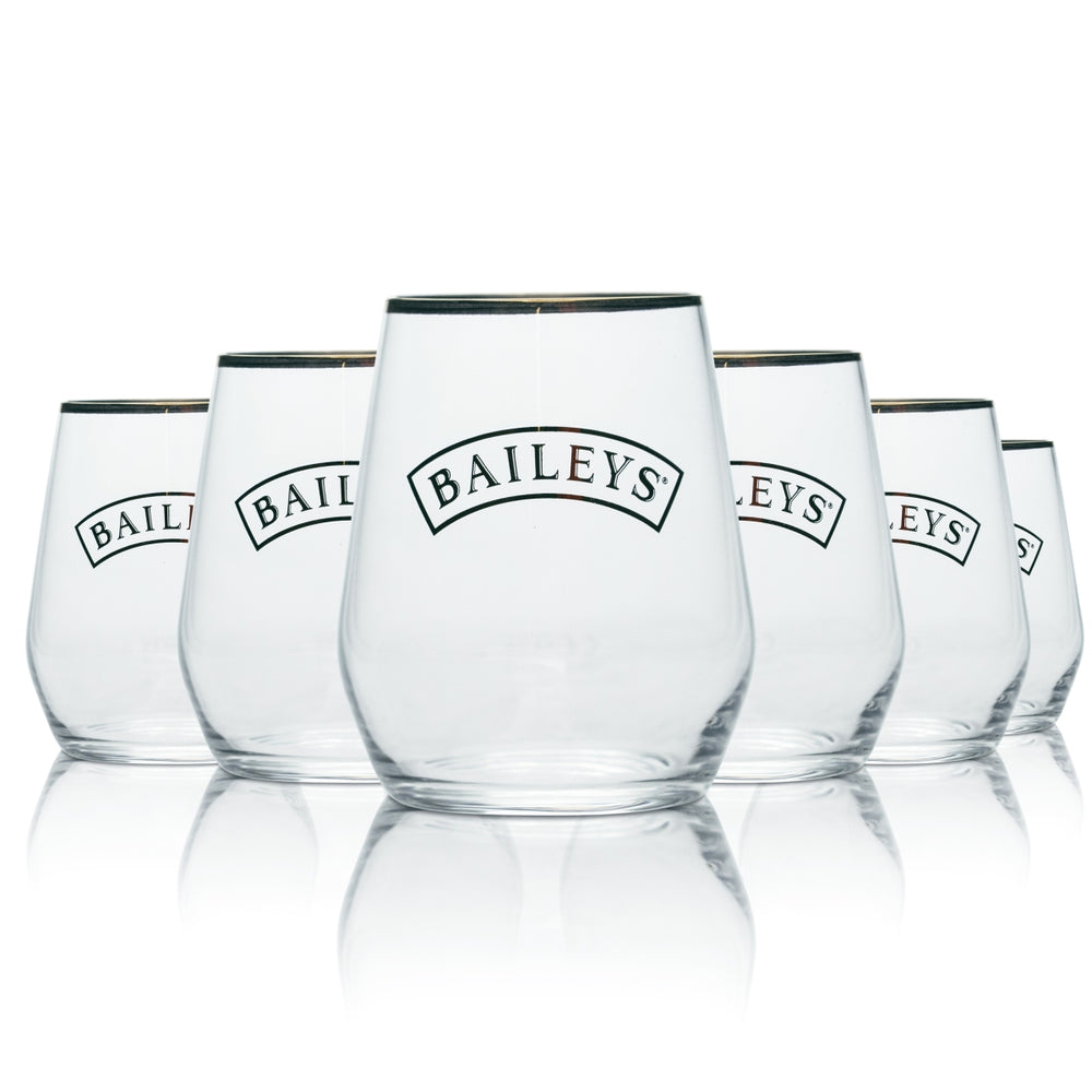 6 verres Baileys 0,38 l Tumbler Gobelets Verres On Ice Bord doré Irish Cream Coffee