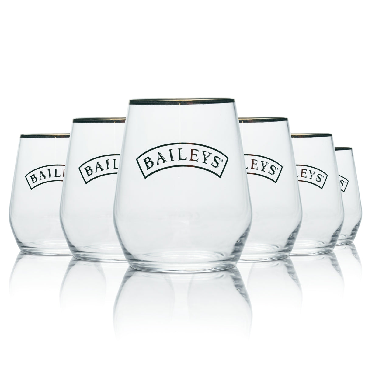 6 verres Baileys 0,38 l Tumbler Gobelets Verres On Ice Bord doré Irish Cream Coffee