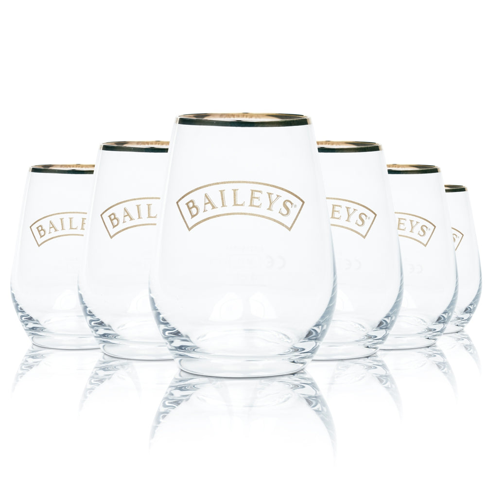 6 verres à dégustation Baileys 0,15 l, bord doré, verres à liqueur 4 cl, graduation, Gastr